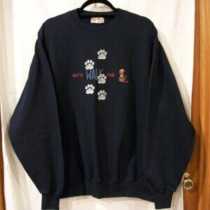 Vintage Winona Gotta Walk The Dog Navy Sweatshirt Sz 2X